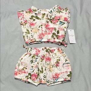 Jessica Simpson Two-Piece Baby Outfit w/ Matching Hat
